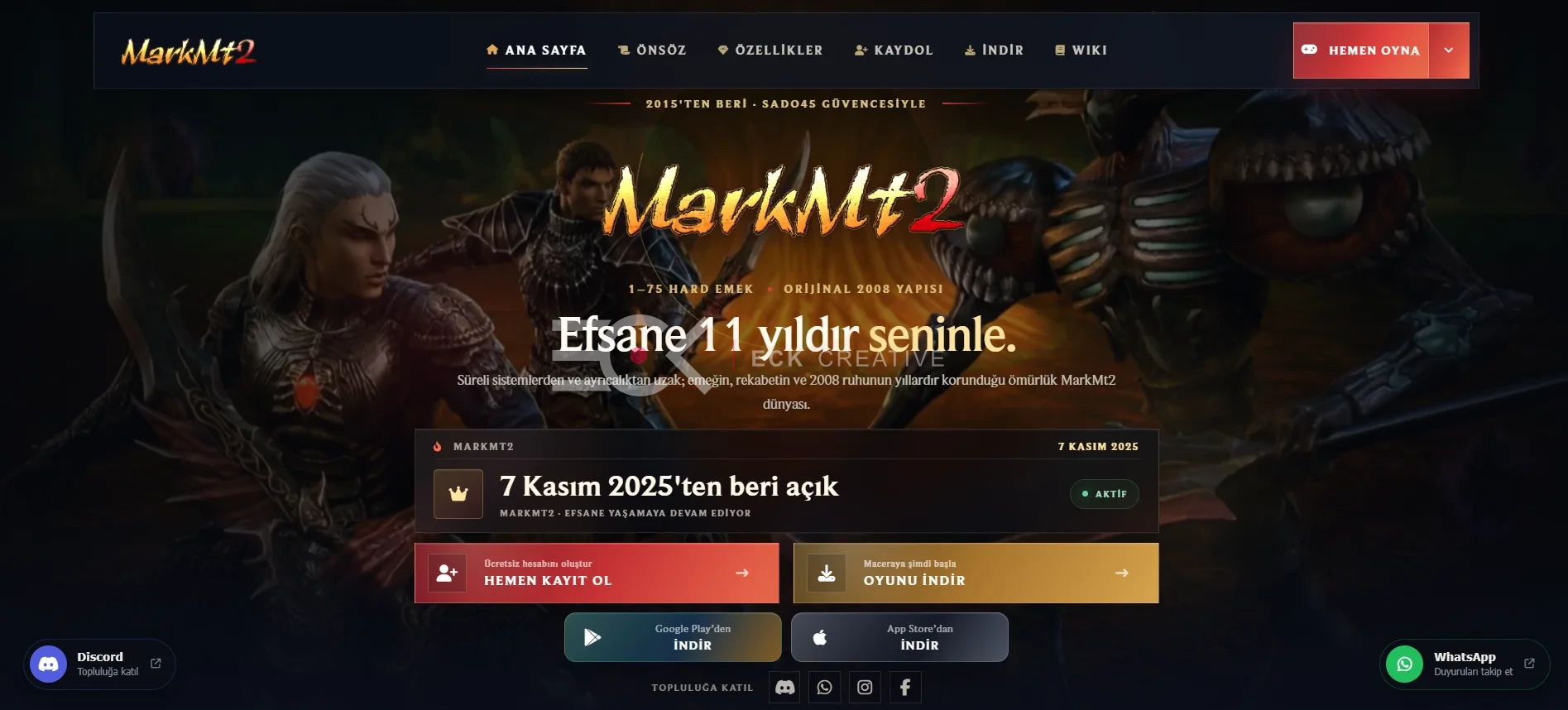 Website Giriş Index · Metin2 tasarım hizmeti